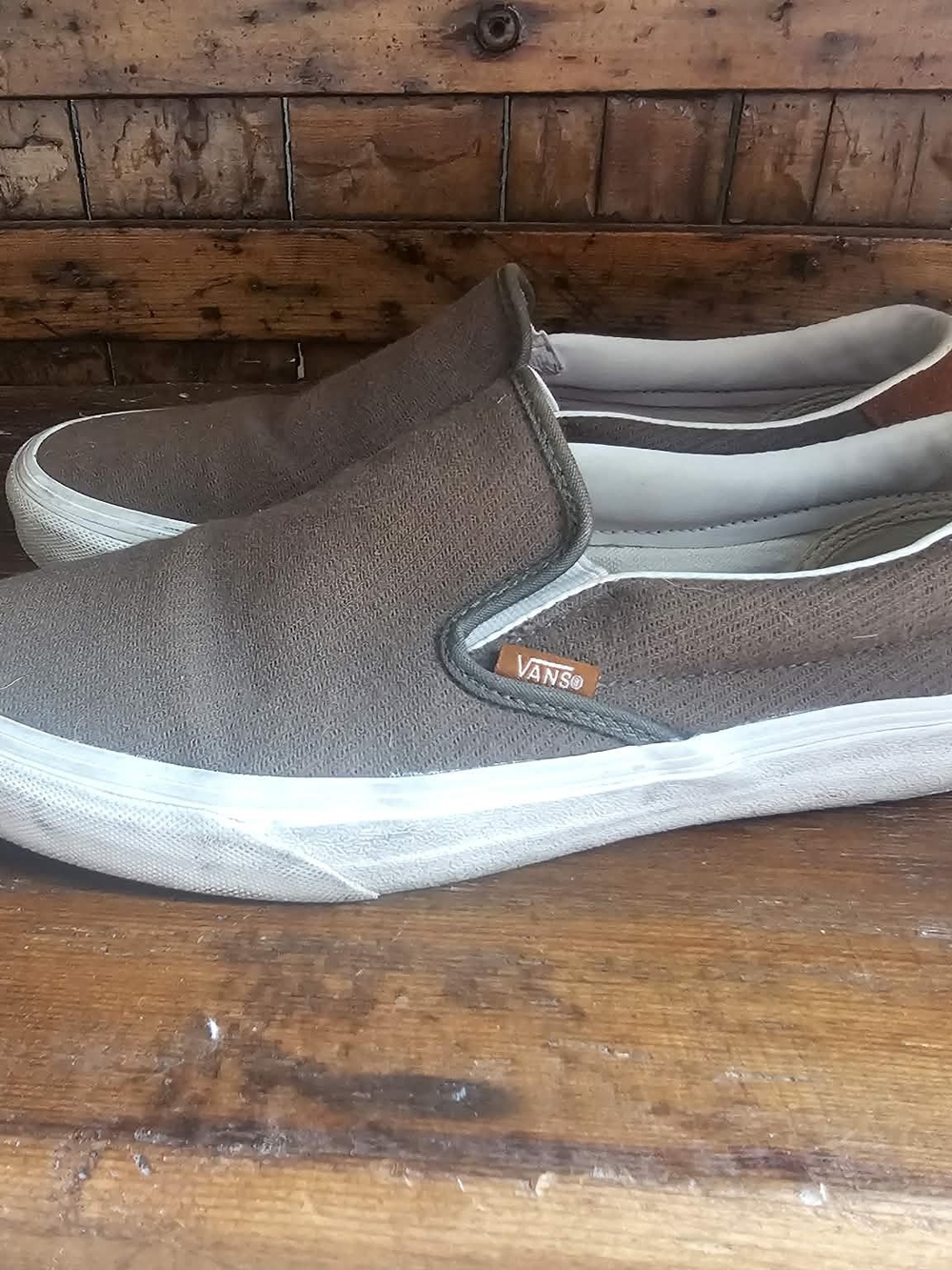 Vans Womens Slip-On Canvas Shoes - Brown